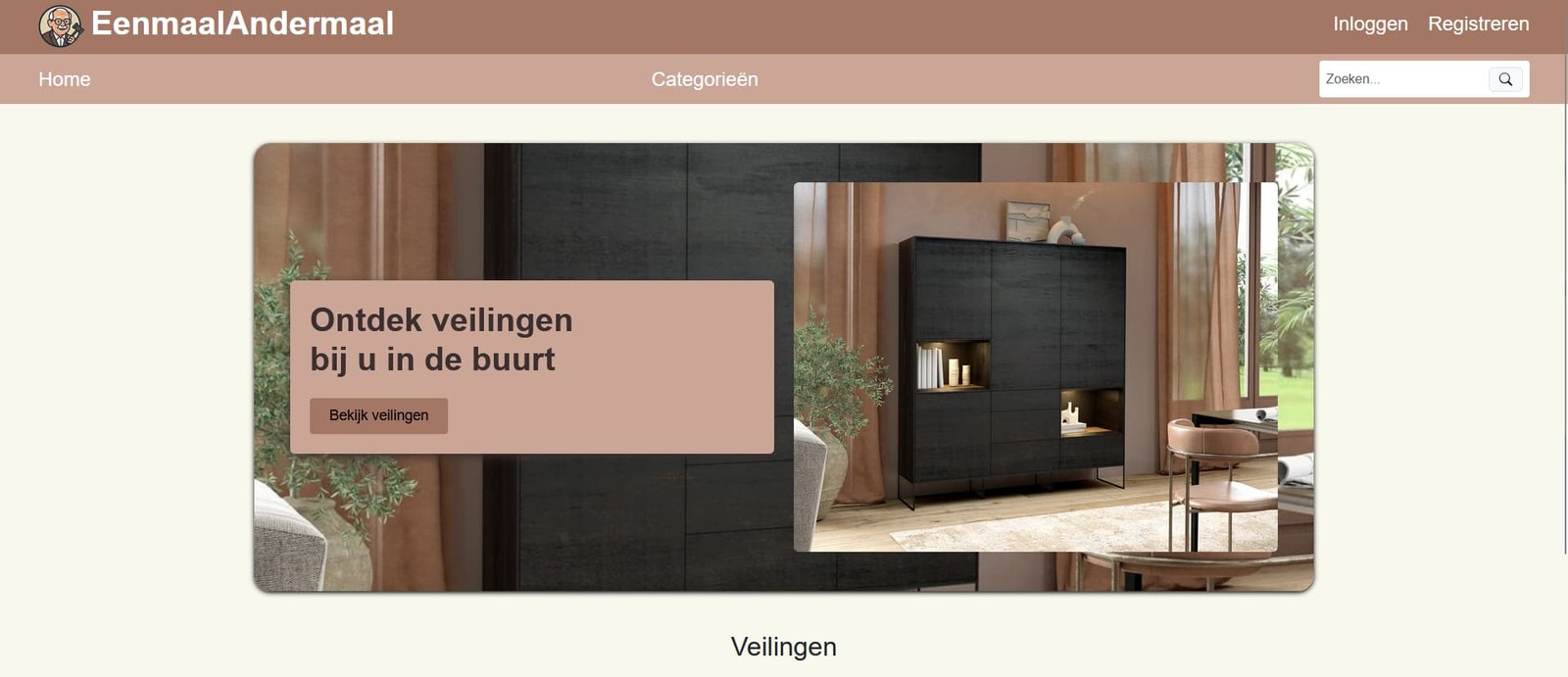 Screenshot van de website